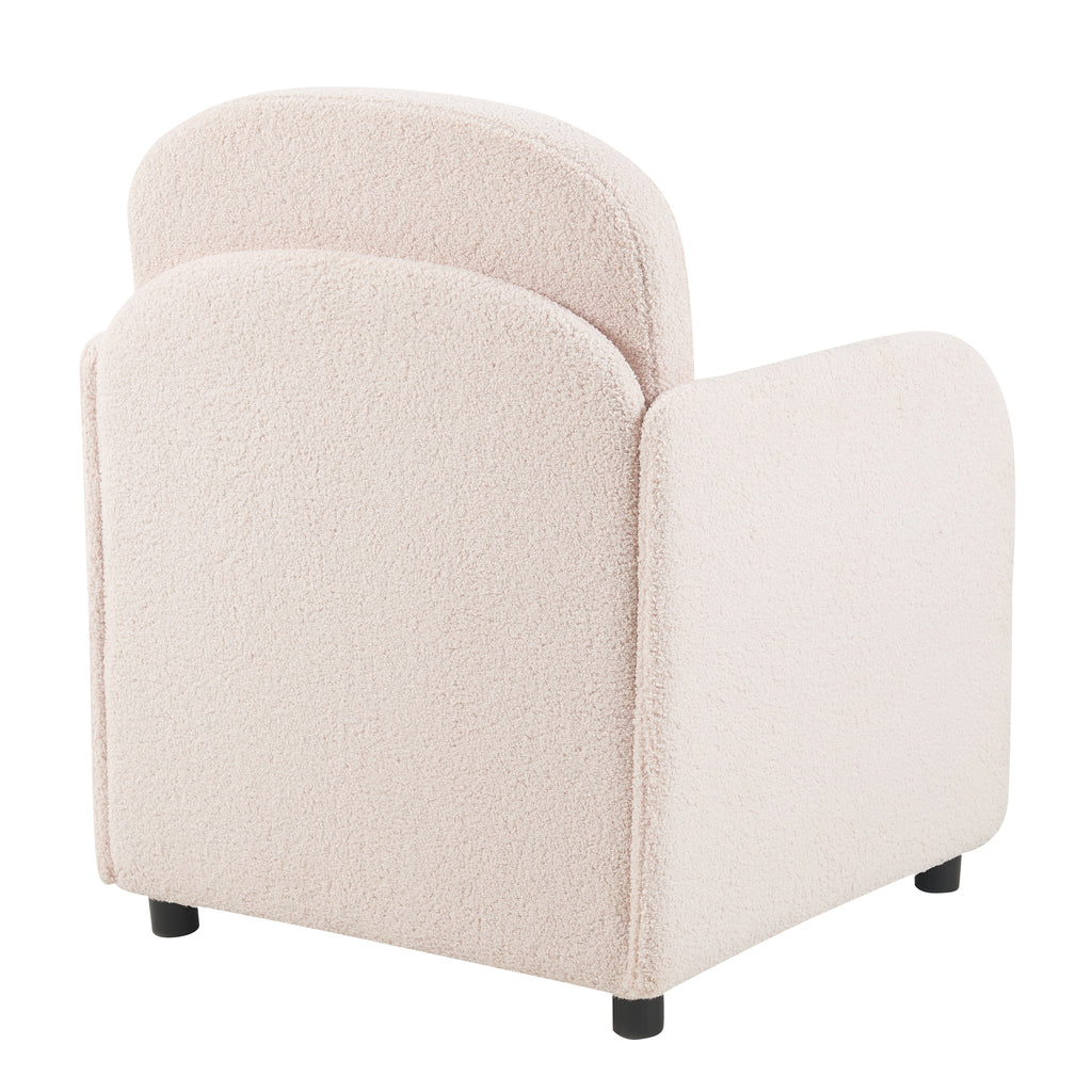 Furniture Style 2 in 1 Pet Friendly Fluffy Fabric Sherpa Upholstered Leisure Armchair with Lumbar Pillow for Living Room Bedroom Home and Office, Cream White
