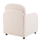 Furniture Style 2 in 1 Pet Friendly Fluffy Fabric Sherpa Upholstered Leisure Armchair with Lumbar Pillow for Living Room Bedroom Home and Office, Cream White