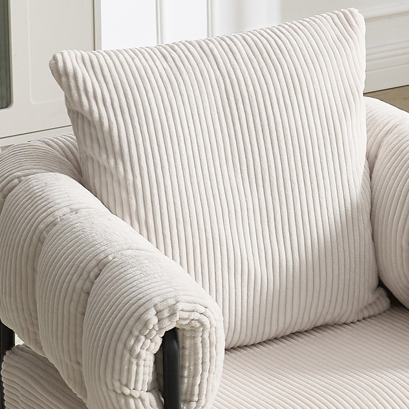 TS Modern decorative chair, living room side chair with gold metal legs, no wheels, suitable for dressing area, reception room, office,Teddy fleece upholstered metal foot sofa 1PC Creamy White Accent Chair