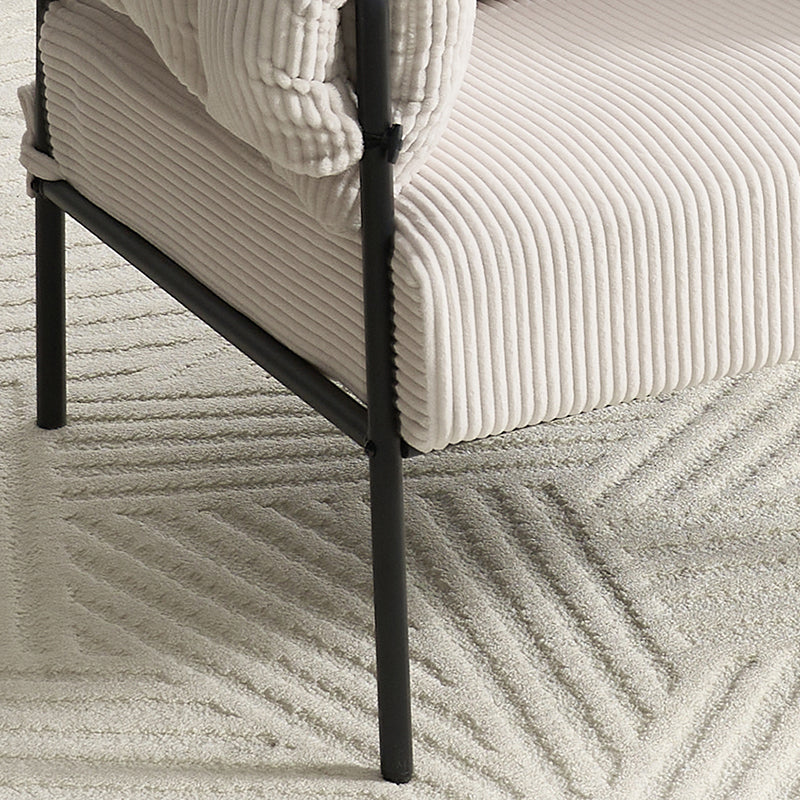 TS Modern decorative chair, living room side chair with gold metal legs, no wheels, suitable for dressing area, reception room, office,Teddy fleece upholstered metal foot sofa 1PC Creamy White Accent Chair