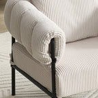 TS Modern decorative chair, living room side chair with gold metal legs, no wheels, suitable for dressing area, reception room, office,Teddy fleece upholstered metal foot sofa 1PC Creamy White Accent Chair