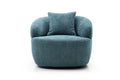 360° Swivel Mid Century Modern Curved Sofa, 1-Seat Cloud couch Boucle sofa Fabric Couch, Blue