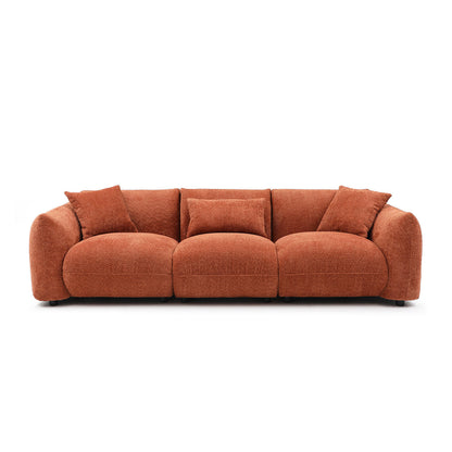 Burnt Orange Mid-Century Modern 3-Seater Sofa