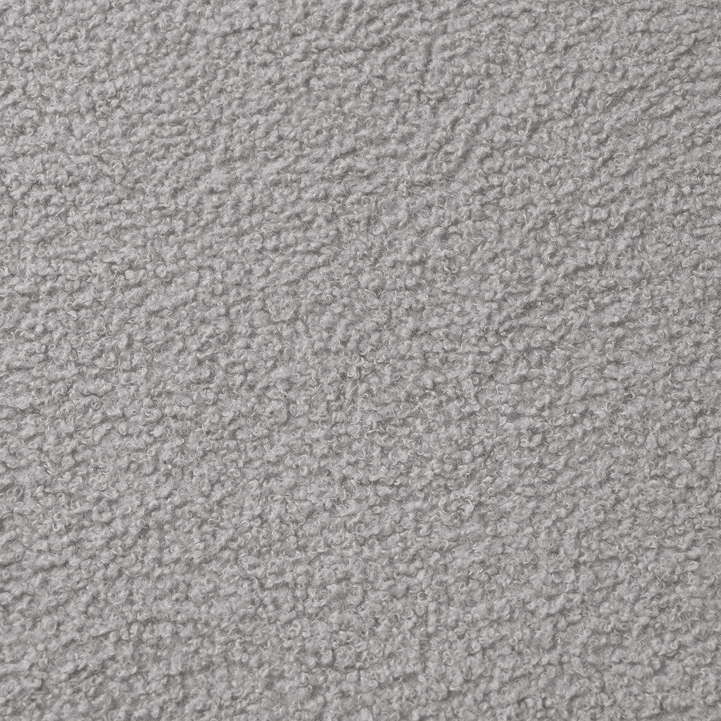 Curved Four Seater Grey Full Compression Sponge Sofa, Teddy Velvet Fabric, No-Assembly Compact Sofa for Small Spaces & Apartments