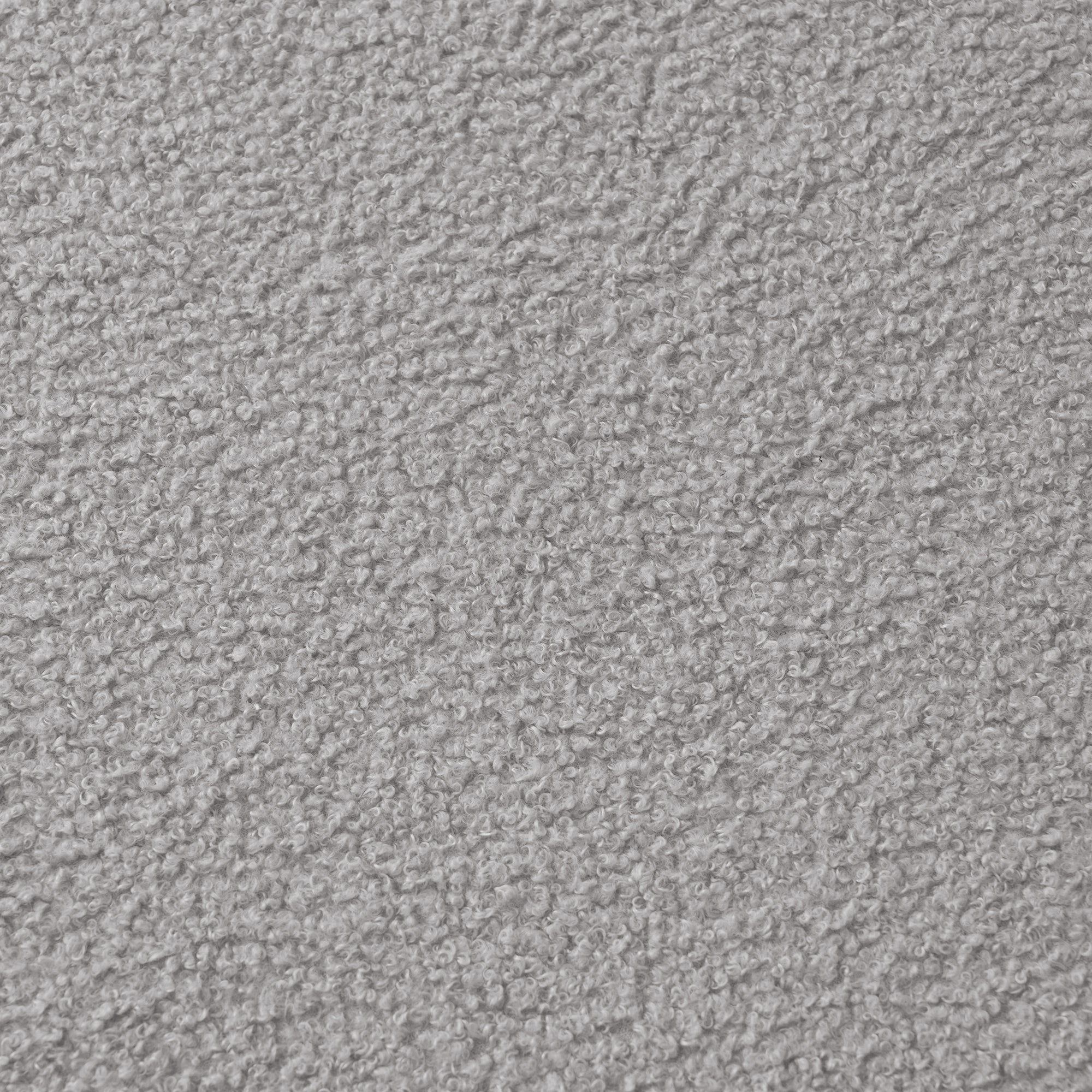 Curved Four Seater Grey Full Compression Sponge Sofa, Teddy Velvet Fabric, No-Assembly Compact Sofa for Small Spaces & Apartments