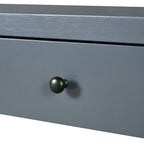 TREXM Curved Console Table with Storage, Wooden Entryway Table with 2 Drawers, Farmhouse Rustic Console Tables for Entryway, Hallway, Living Room, Navy