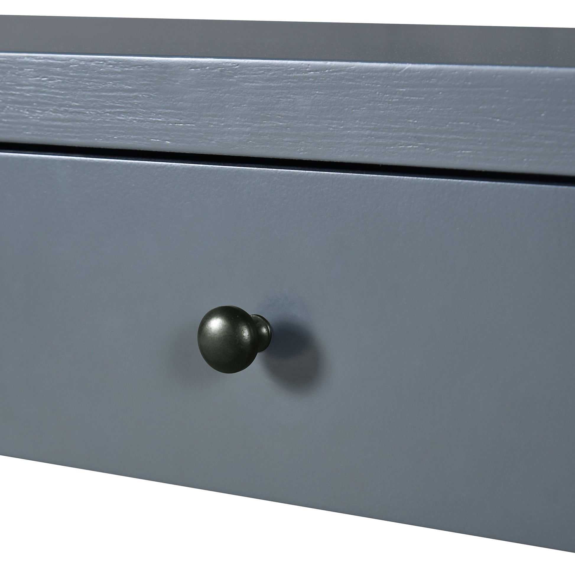 TREXM Curved Console Table with Storage, Wooden Entryway Table with 2 Drawers, Farmhouse Rustic Console Tables for Entryway, Hallway, Living Room, Navy