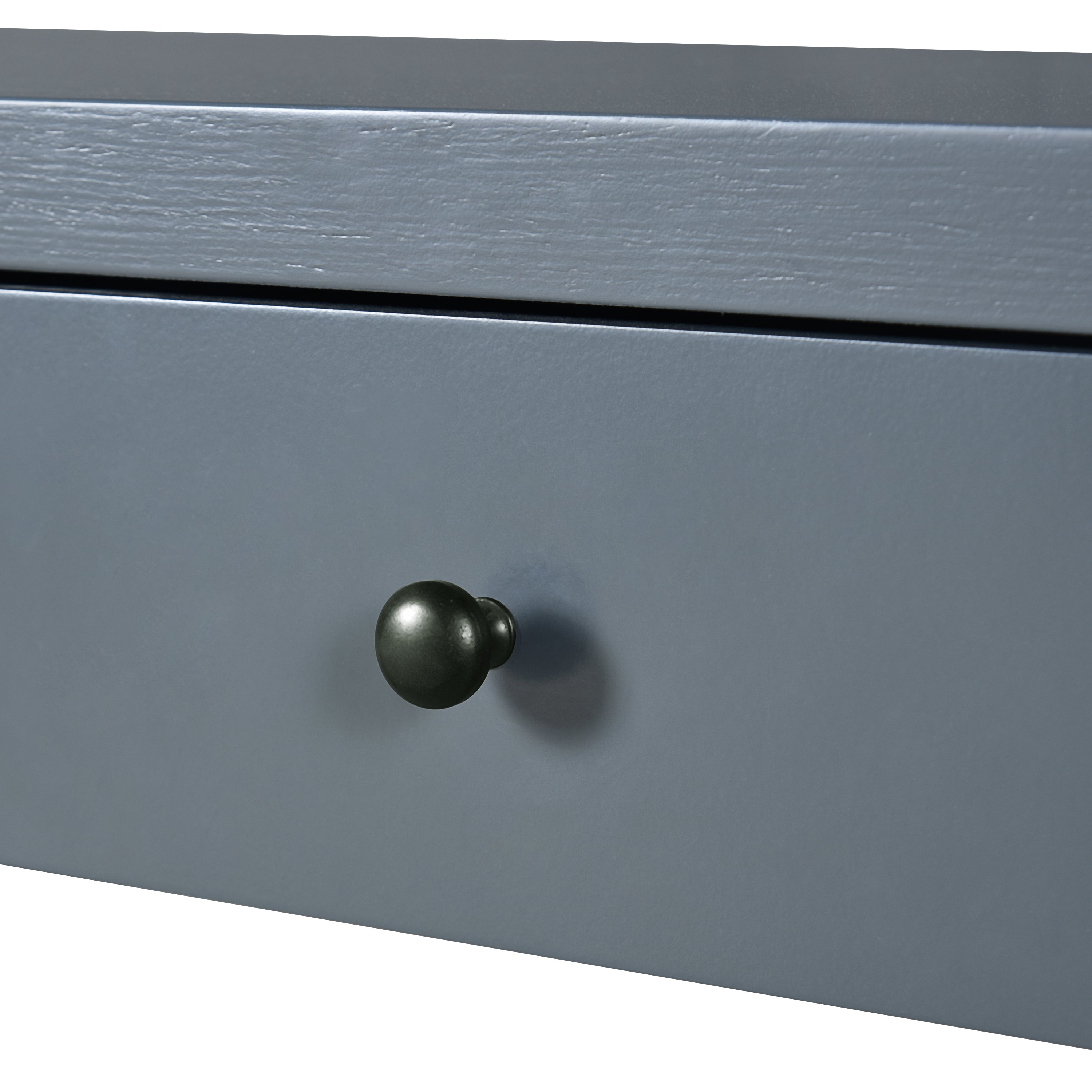 TREXM Curved Console Table with Storage, Wooden Entryway Table with 2 Drawers, Farmhouse Rustic Console Tables for Entryway, Hallway, Living Room, Navy