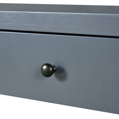 TREXM Curved Console Table with Storage, Wooden Entryway Table with 2 Drawers, Farmhouse Rustic Console Tables for Entryway, Hallway, Living Room, Navy