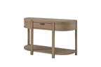 Curved Solid Wood One-Drawer Console Table in Toffee.