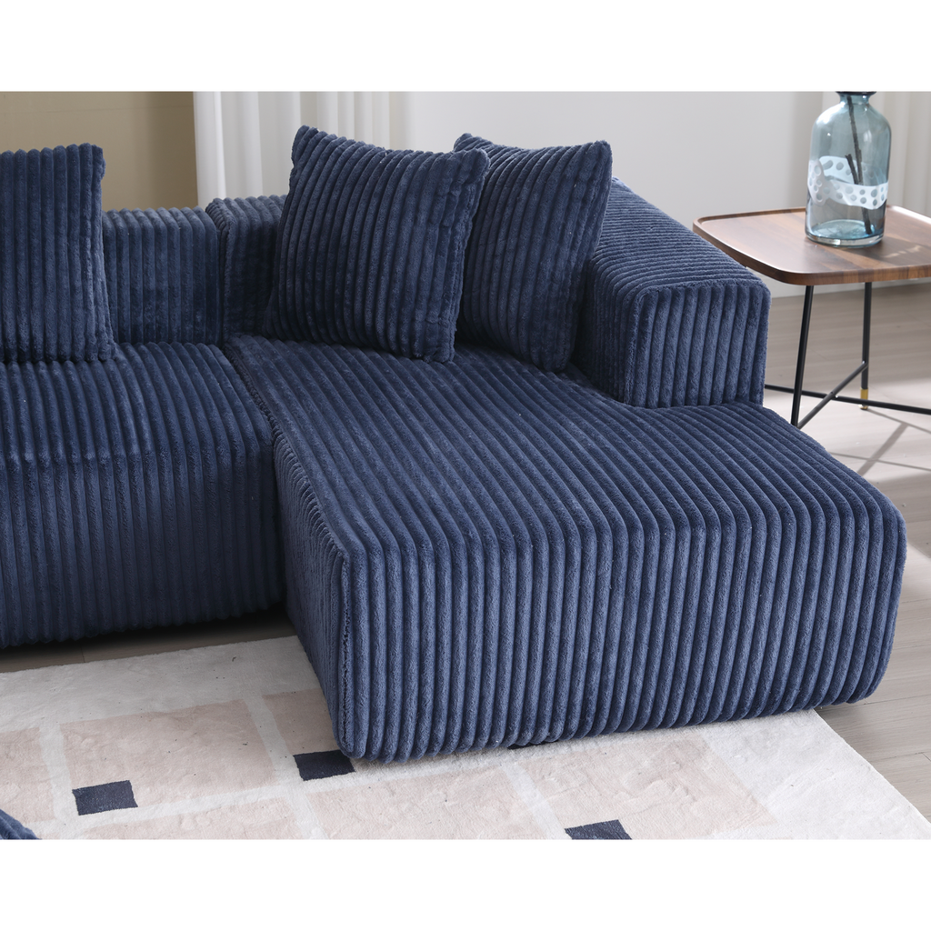 Customizable Plush Upholstered U-Shaped Sectional Sofa.
