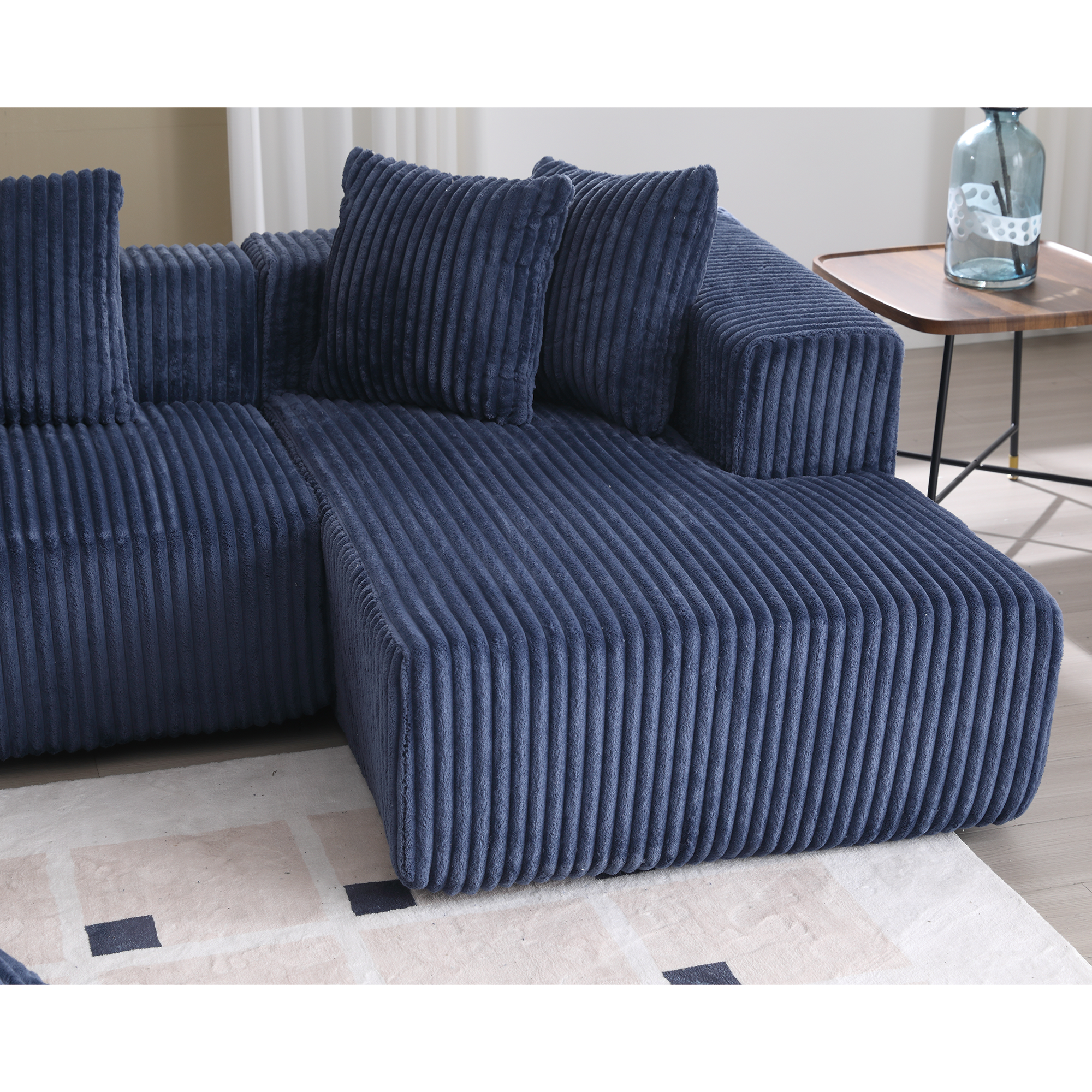 Customizable Plush Upholstered U-Shaped Sectional Sofa.