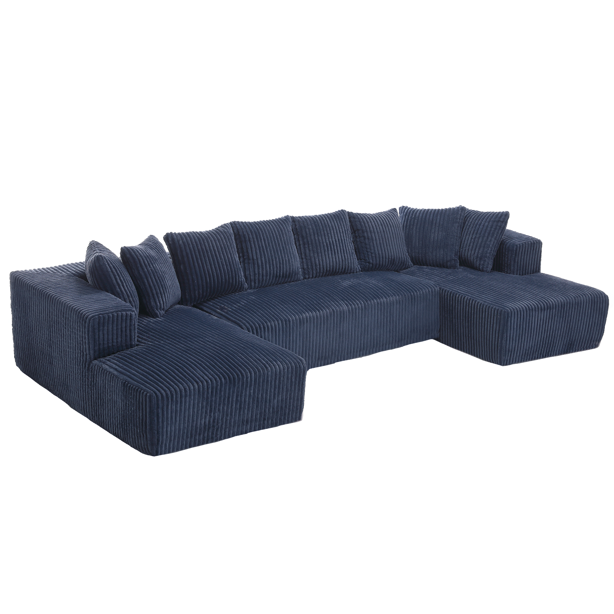 Customizable Plush Upholstered U-Shaped Sectional Sofa.