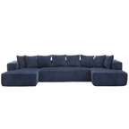 Customizable Plush Upholstered U-Shaped Sectional Sofa.