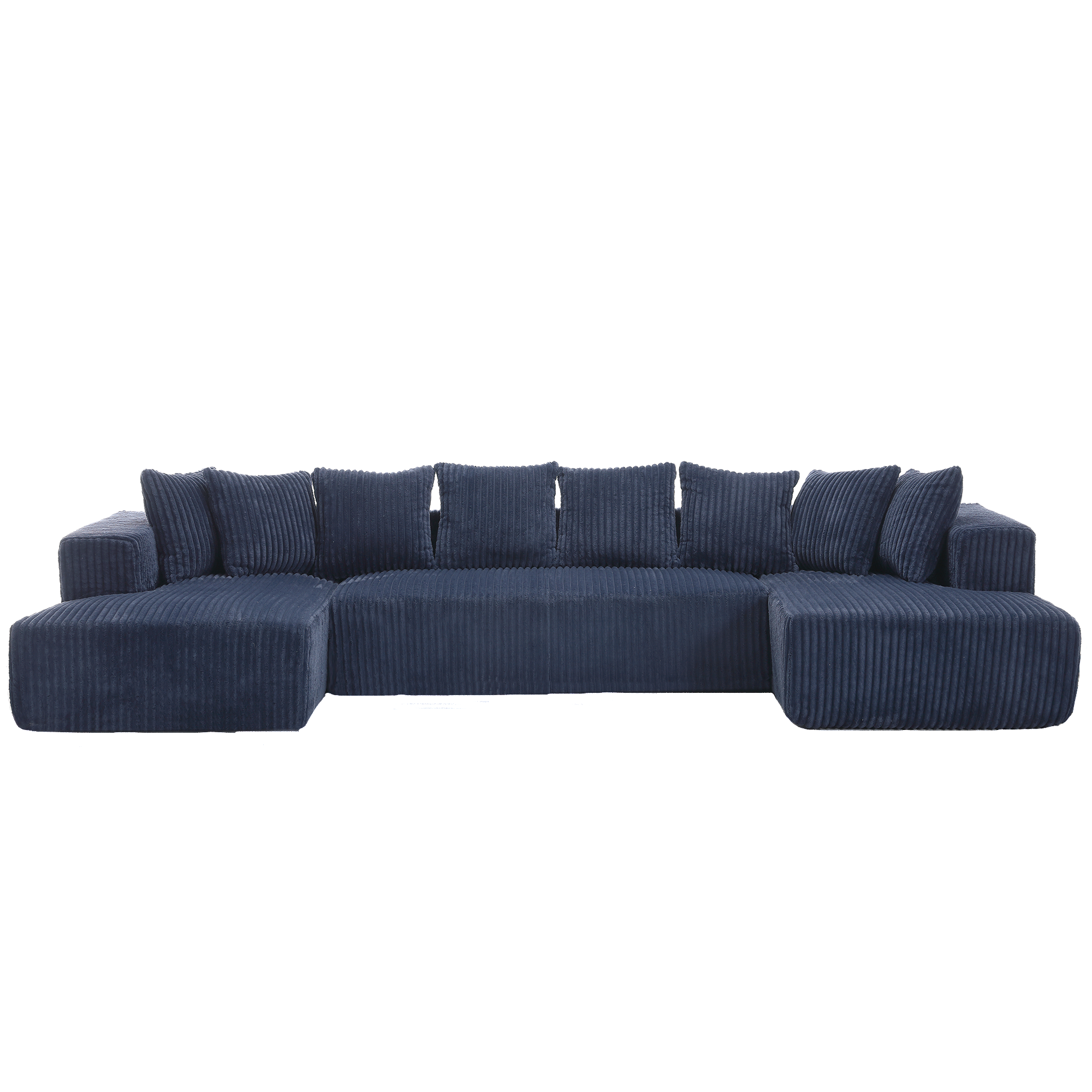 Customizable Plush Upholstered U-Shaped Sectional Sofa.