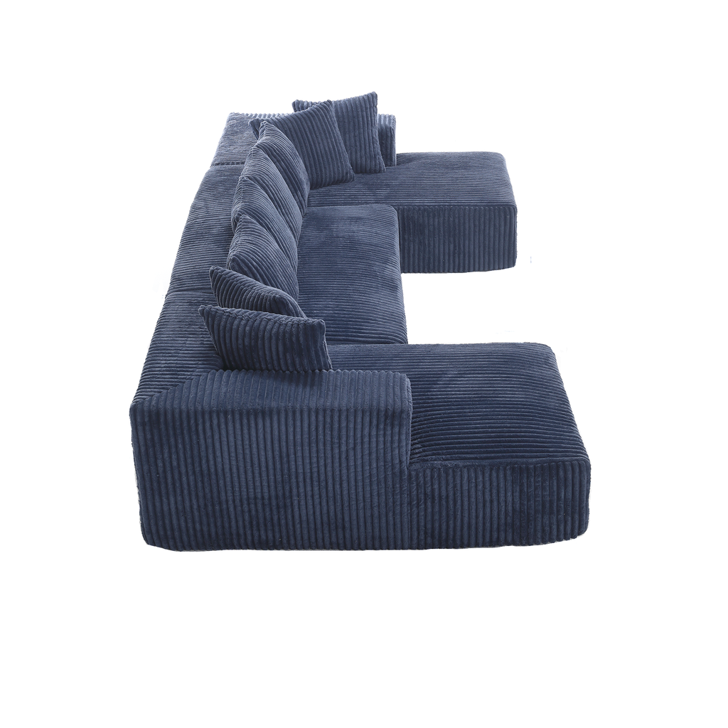 Customizable Plush Upholstered U-Shaped Sectional Sofa.