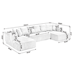 Customizable Plush Upholstered U-Shaped Sectional Sofa.