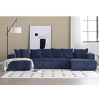 Customizable Plush Upholstered U-Shaped Sectional Sofa.
