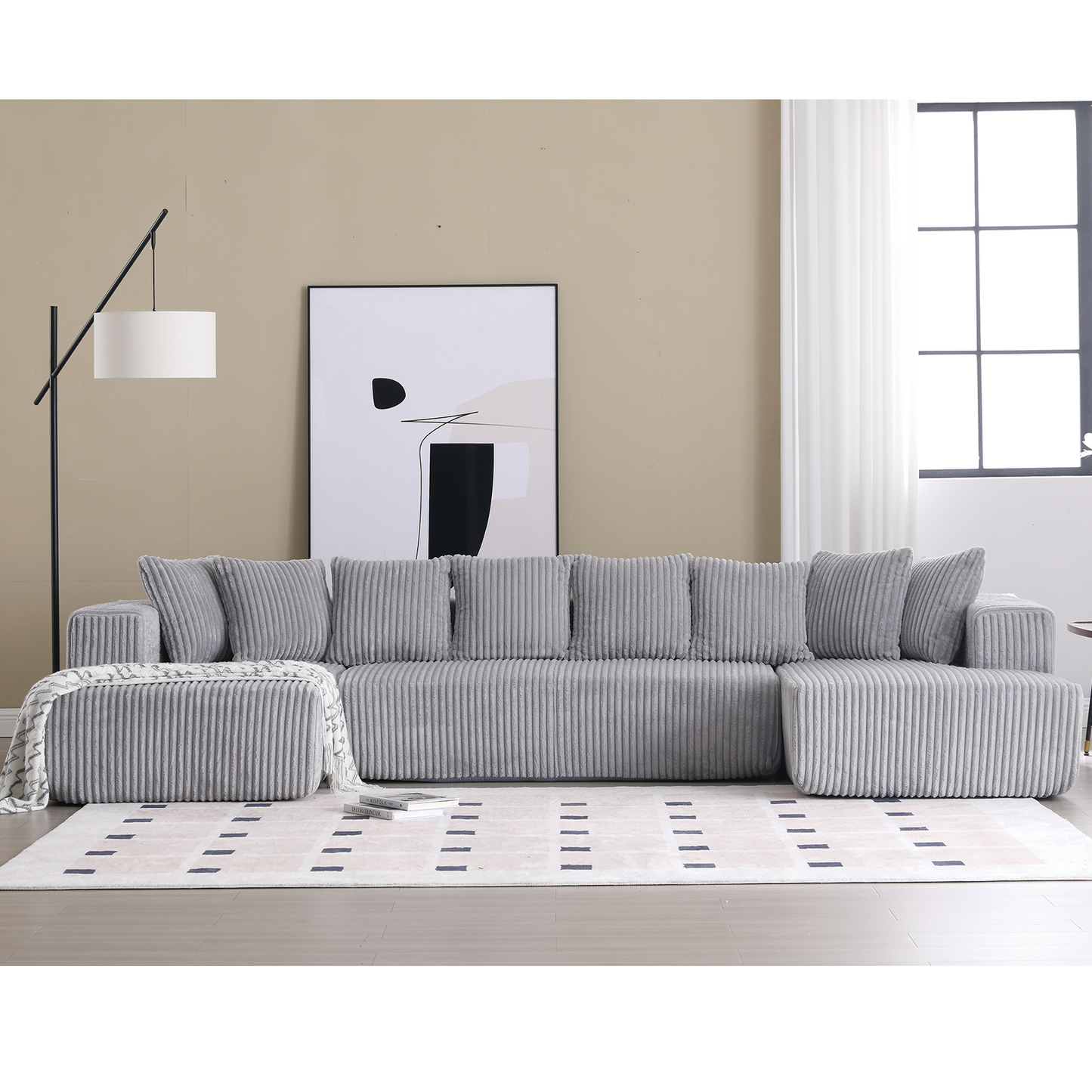 Oversized Modular Sectional Sofa, U-Shaped Sofa , Chaise Lounge, Upholstered 4 Seater, Free Combination Sofa