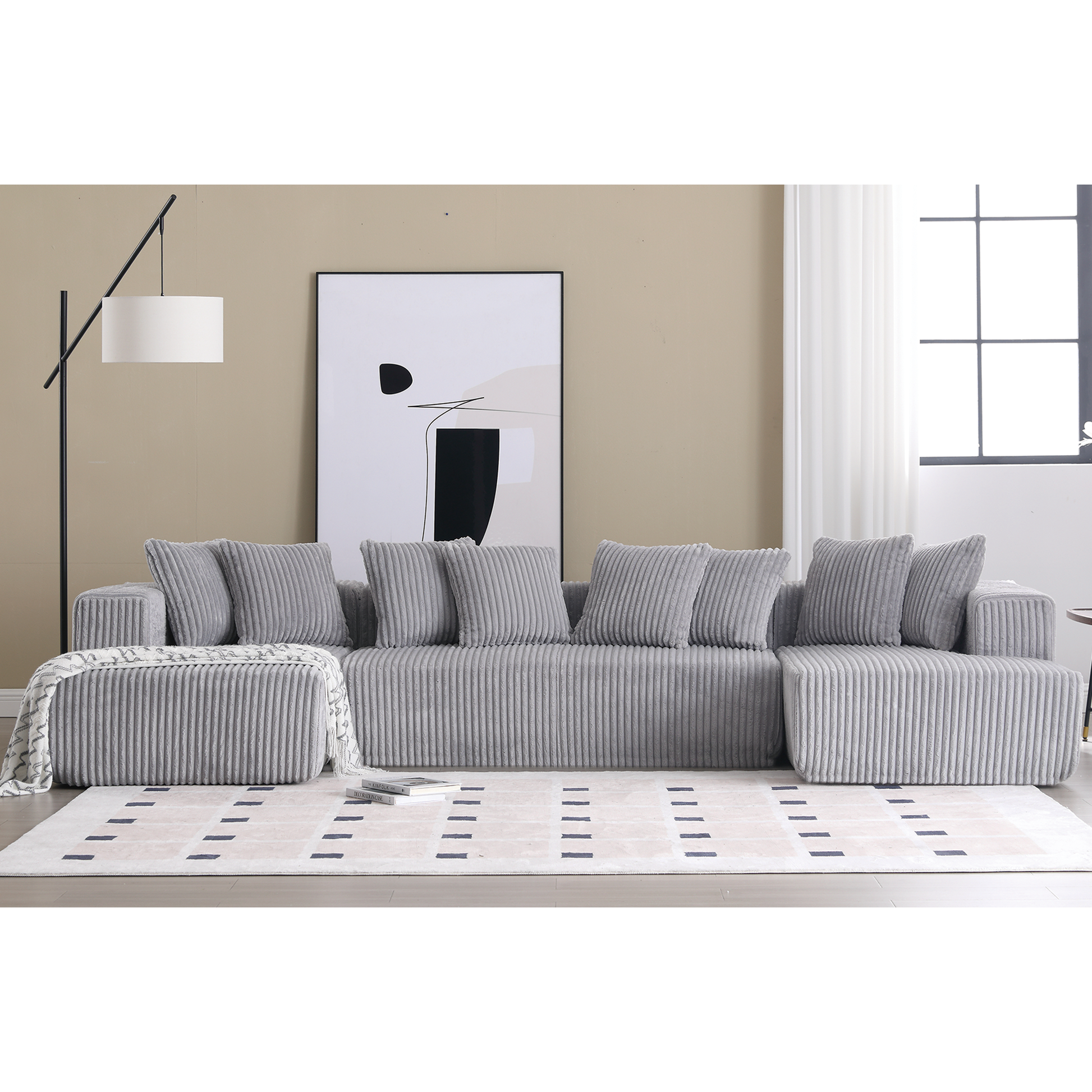 Oversized Modular Sectional Sofa, U-Shaped Sofa , Chaise Lounge, Upholstered 4 Seater, Free Combination Sofa
