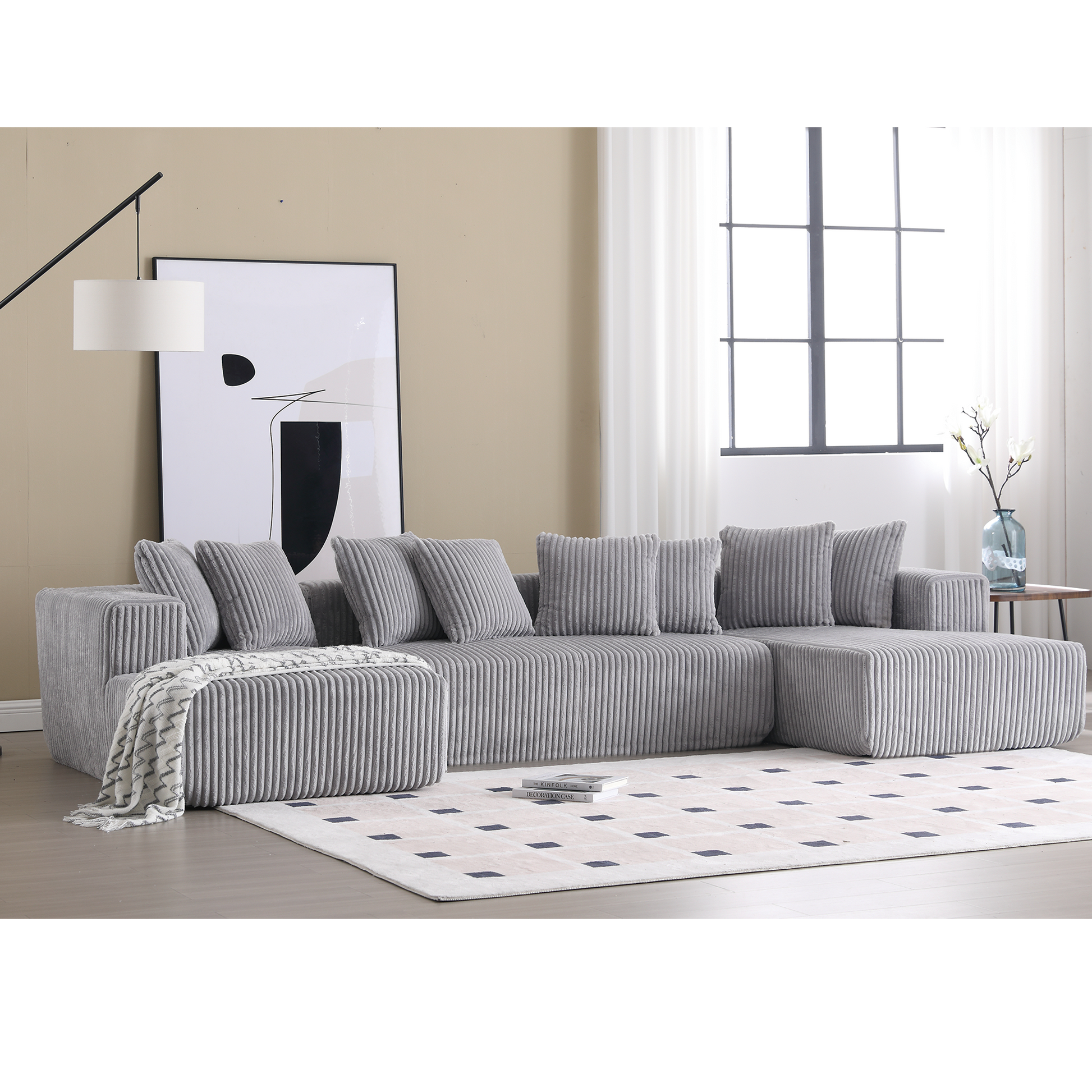 Oversized Modular Sectional Sofa, U-Shaped Sofa , Chaise Lounge, Upholstered 4 Seater, Free Combination Sofa