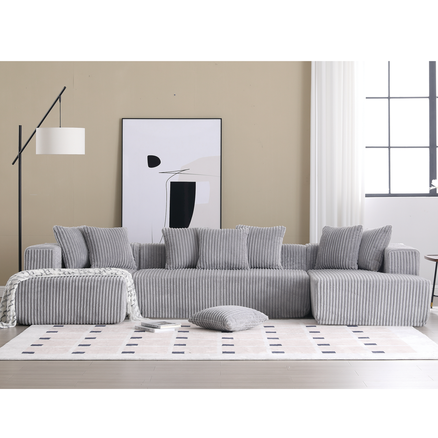 Oversized Modular Sectional Sofa, U-Shaped Sofa , Chaise Lounge, Upholstered 4 Seater, Free Combination Sofa