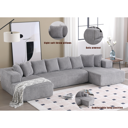 Oversized Modular Sectional Sofa, U-Shaped Sofa , Chaise Lounge, Upholstered 4 Seater, Free Combination Sofa