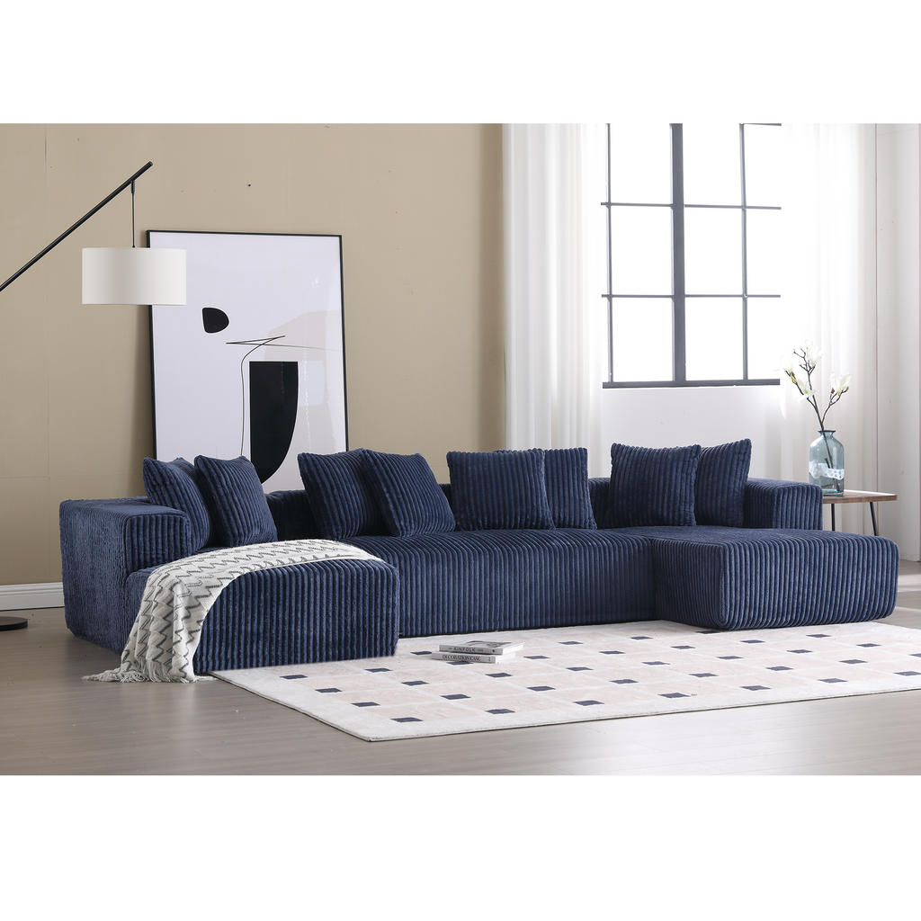 Customizable Plush Upholstered U-Shaped Sectional Sofa.