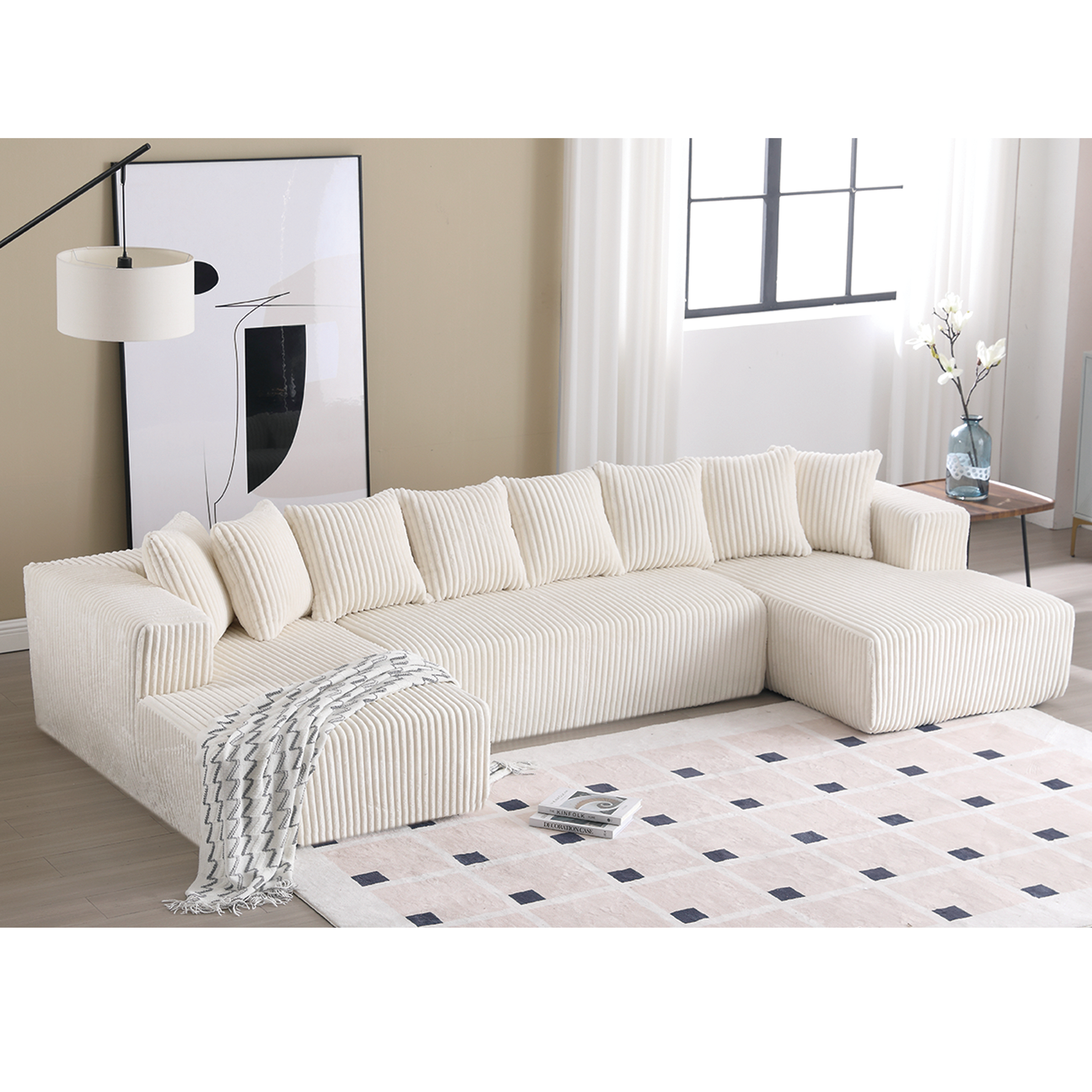 Oversized Modular Sectional Sofa, U-Shaped Sofa , Chaise Lounge, Upholstered 4 Seater, Free Combination Sofa