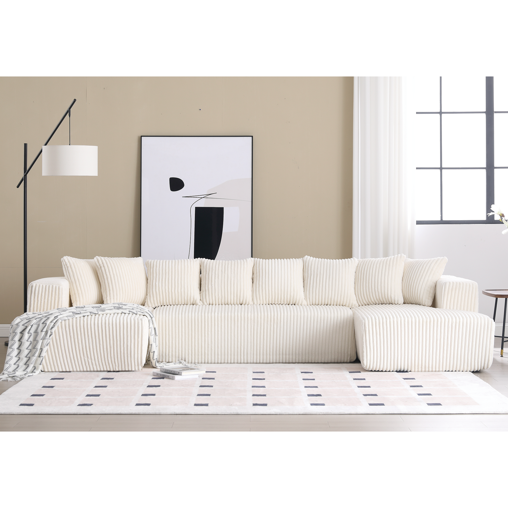 Oversized Modular Sectional Sofa, U-Shaped Sofa , Chaise Lounge, Upholstered 4 Seater, Free Combination Sofa
