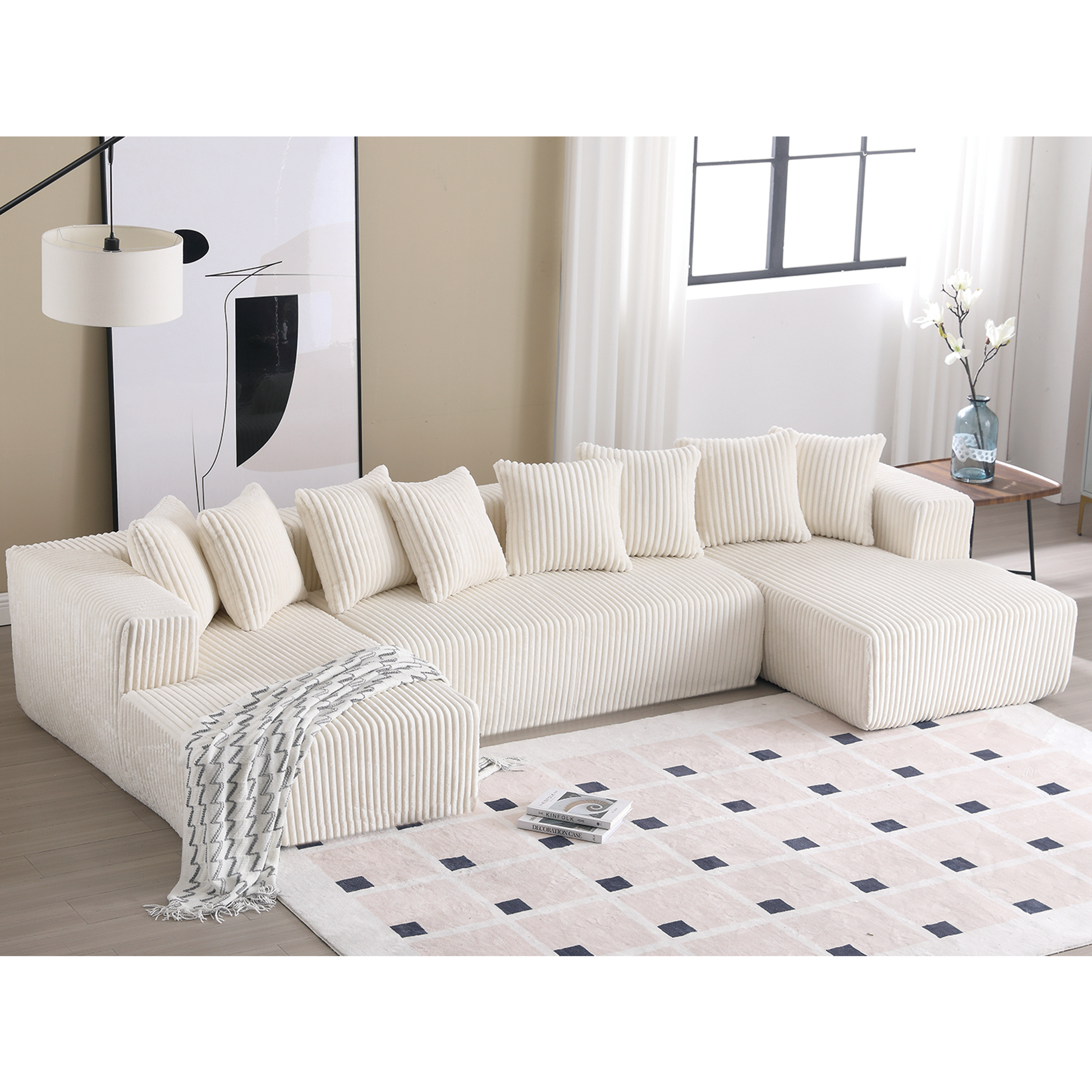 Oversized Modular Sectional Sofa, U-Shaped Sofa , Chaise Lounge, Upholstered 4 Seater, Free Combination Sofa