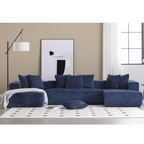 Customizable Plush Upholstered U-Shaped Sectional Sofa.