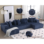 Customizable Plush Upholstered U-Shaped Sectional Sofa.