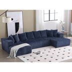 Customizable Plush Upholstered U-Shaped Sectional Sofa.