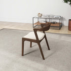 Dakota Solid Wood Cream Velvet Dining Chair (Set Of 2)