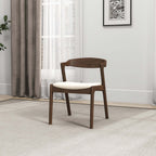 Dakota Solid Wood Cream Velvet Dining Chair (Set Of 2)