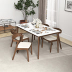 Dakota Solid Wood Cream Velvet Dining Chair (Set Of 2)