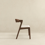 Dakota Solid Wood Cream Velvet Dining Chair (Set Of 2)