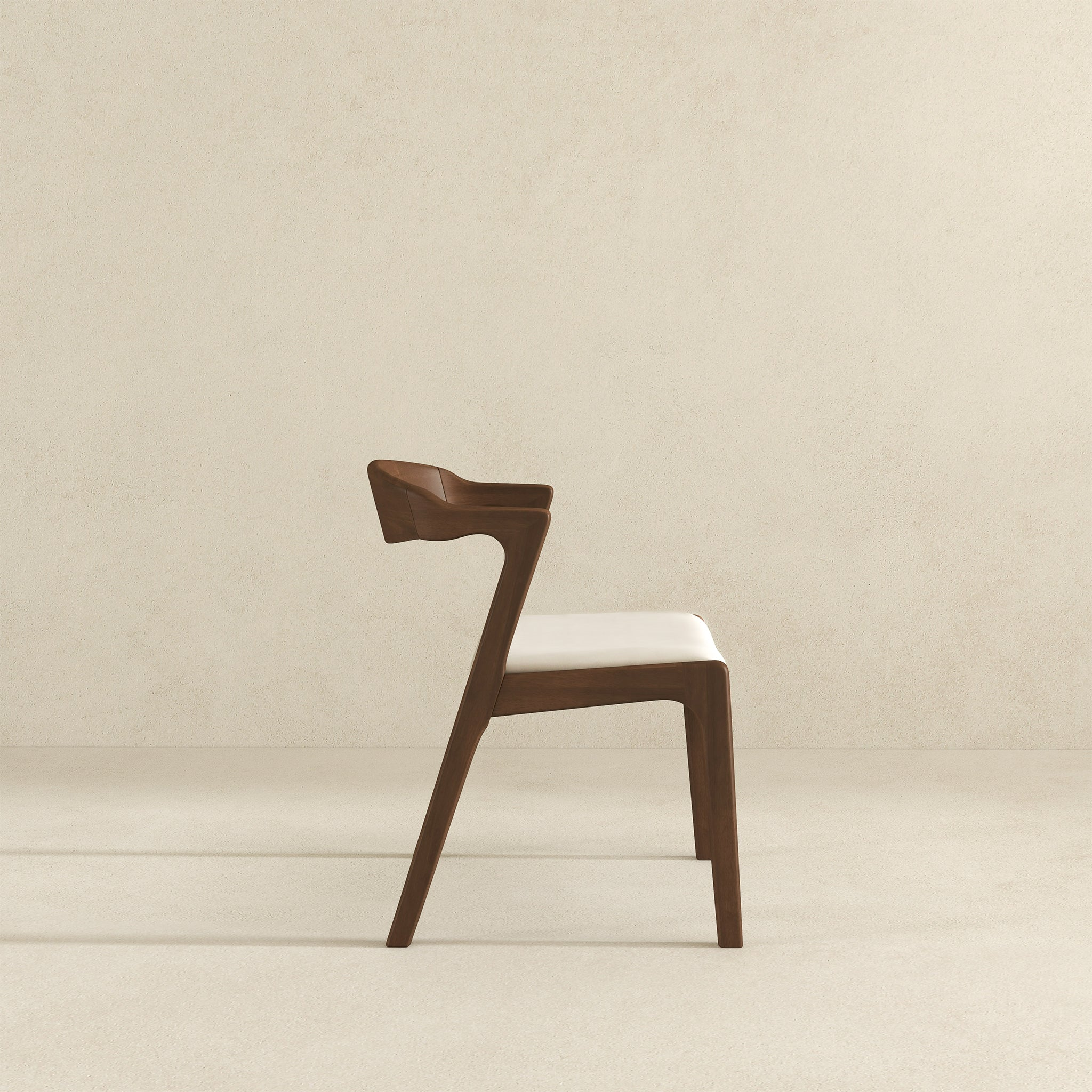 Dakota Solid Wood Cream Velvet Dining Chair (Set Of 2)