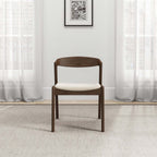 Dakota Solid Wood Cream Velvet Dining Chair (Set Of 2)