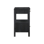 Danielle 2 Drawer Nightstand in Black with Gold Knobs, Modern Oak Veneer Design
