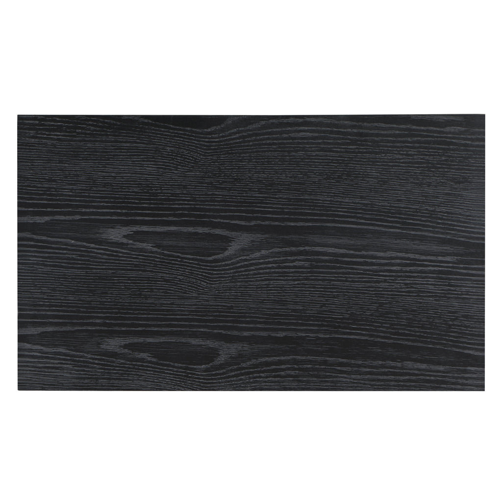 Danielle 2 Drawer Nightstand in Black with Gold Knobs, Modern Oak Veneer Design