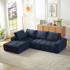 FAUX FUR L-Shape Luxury Sectional Oversized Sofa,Mnimalist Design,Comfy Sleeper Couch for Living Room,Apartment&Reception Spaces,No Assembly Required Sectional Sofa