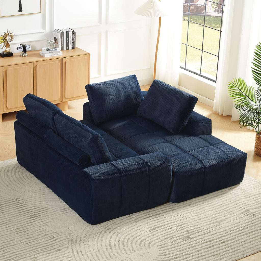 FAUX FUR L-Shape Luxury Sectional Oversized Sofa,Mnimalist Design,Comfy Sleeper Couch for Living Room,Apartment&Reception Spaces,No Assembly Required Sectional Sofa