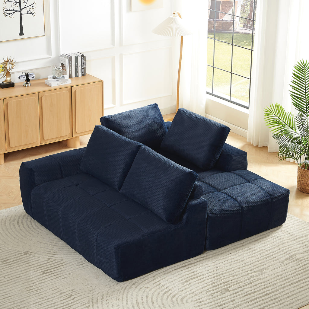 FAUX FUR L-Shape Luxury Sectional Oversized Sofa,Mnimalist Design,Comfy Sleeper Couch for Living Room,Apartment&Reception Spaces,No Assembly Required Sectional Sofa