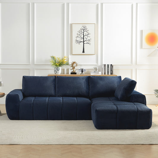 FAUX FUR L-Shape Luxury Sectional Oversized Sofa,Mnimalist Design,Comfy Sleeper Couch for Living Room,Apartment&Reception Spaces,No Assembly Required Sectional Sofa