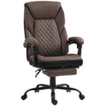 HOMCOM Executive Office Chair with Foot Rest, Big and Tall Ergonomic Desk Chair, Reclining Swivel Chair with High Back and Adjustable Height, Dark Brown