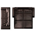 92.1'King Size Pull Out Sofa Bed,3-in-1 Faux Leather Convertible Sleeper Sofa with Ultra Wide Armrests,Tufted Modern Sofa,4-Seater Couch with 2 Pillows for Living Room,Apartment,Office,Dark Brown Sofa