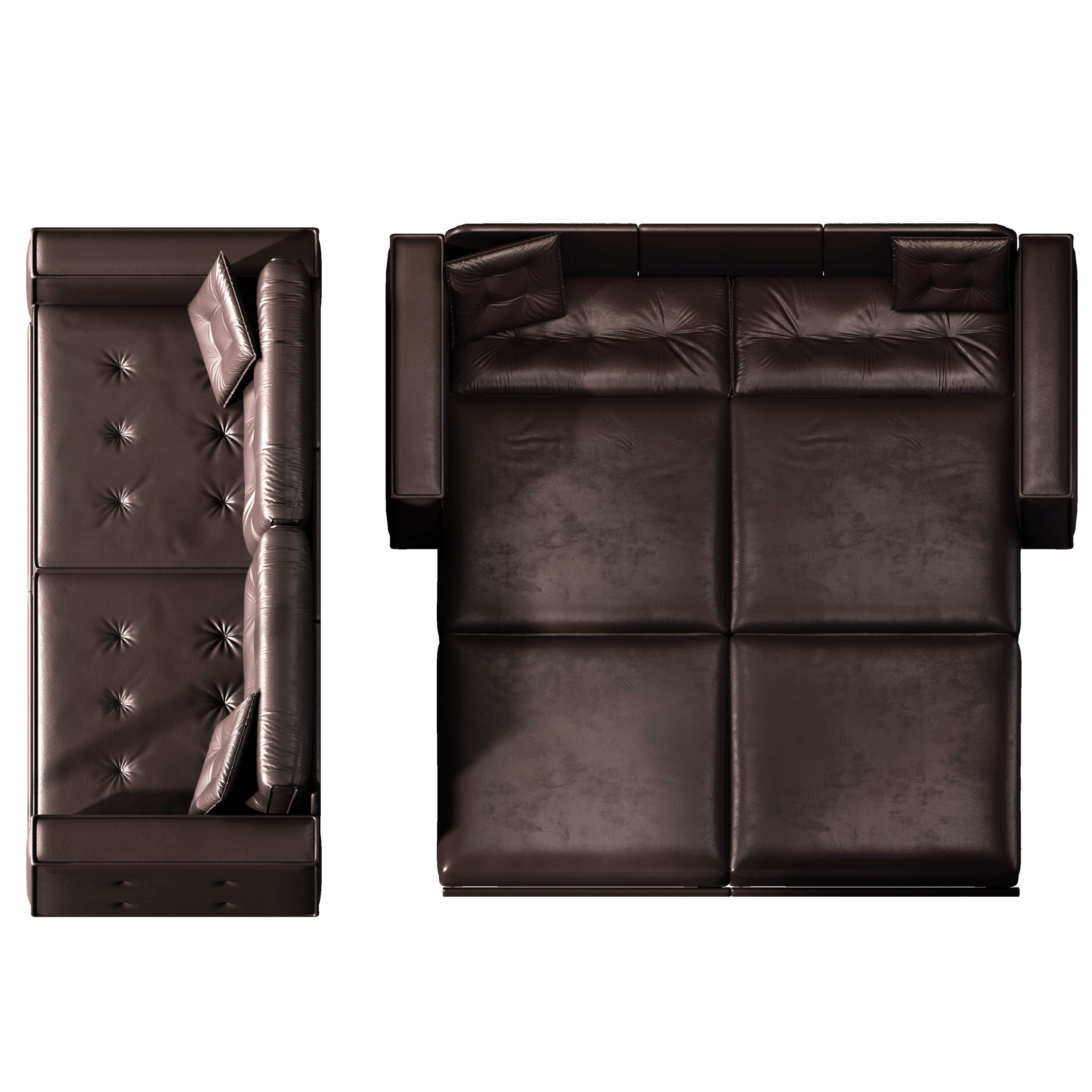 92.1'King Size Pull Out Sofa Bed,3-in-1 Faux Leather Convertible Sleeper Sofa with Ultra Wide Armrests,Tufted Modern Sofa,4-Seater Couch with 2 Pillows for Living Room,Apartment,Office,Dark Brown Sofa