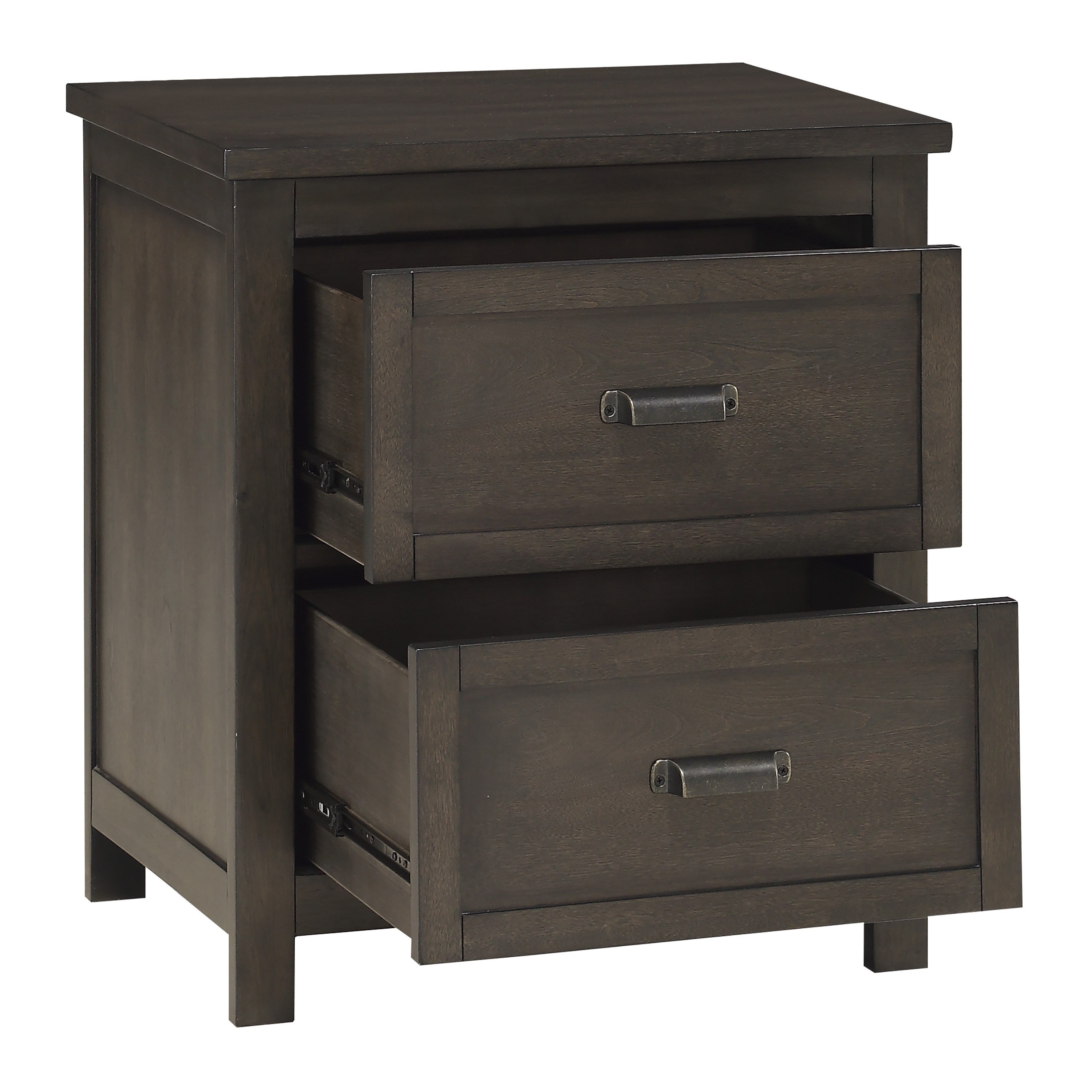 Transitional Style Bedroom Furniture 1pc Nightstand of 2 Drawers Dark Cherry Finish Wood